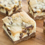 Cookie Dough Cheesecake Bars from Fifteen Spatulas.