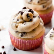 Molten Cookie Dough Cupcakes from Sally's Baking.