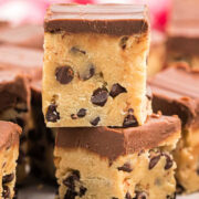 Peanut Butter Cookie Dough Bars from Shugary Sweets.